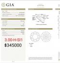 3.00ct　Ｈ　ＳＩ１　ＧＩＡ６２１７６７４１８３